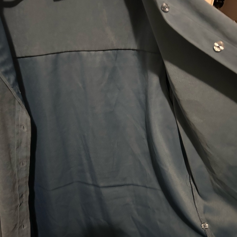Denim&Co Classic Blue Faux Suede Button Down Shirt - Picture 4 of 4